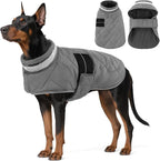 KAMA BRIDAL Dog Winter Coat Warm Padded Puppy Jacket Windproof Water Resistant Clothes for Small Medium Large Pets Christmas Sweater Outfit Vest(Grey, 3XL)