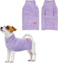 BEAUTYZOO Small Dog Sweater -Turtleneck Pullover Classic Cable Knit Fuzzy Winter Coat Dog Cold Weather Clothes for Small Medium Dogs Puppy Girl Boys,Purple XS