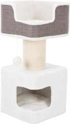 Trixie Ava Cat Tree – Cat Tower with Condo & Thick Scratching Post, Includes Removable Cushions – Indoor Cat Furniture for Scratching & Climbing – Gray, 16.5" x 16.5" x 33.9"