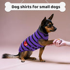 Dog Shirts for Small Dogs, Striped T-Shirts Dog Vest Pet Apparel Tee Shirts Spring Summer Suitable for Small and Medium Large Pets French Bulldog Bichon, Violet S