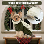 DENTRUN Small Dog Winter Coat, Warm Fleece Jacket with Removable Turtleneck, Dog Cozy Sweater for Puppy Cold Weather, Windproof Costume, Soft Woolly Pajamas