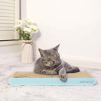 AMZNOVA Cat Scratcher Rescratch Cat Scratching Board, Scratching Pad with Catnip for Indoor, Flat Cardboard Scratcher Scratch Board for Kitten, Narrow, Baby Blue