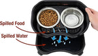 Neater Feeder Express Mess Proof Dog Bowls Elevated for Small Breeds Under 15 Lb, Made in USA, No Spill Raised Dog Food Bowl Stand, Stainless Steel Food and Water Bowl Set, Feeding Station, Black
