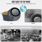 Stainless Steel Dog Bowls, Nonslip Rubber Bottom No Spill Proof Skid Metal Insulated Dog Bowls for Large Medium Small Breed Dogs (Grey, 8.5 Cups/71 OZ)