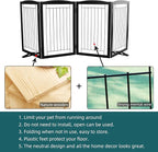 Dog Fence Indoor,Dog Gate Indoor for Doorway pet gate -4-Panel Freestanding, Hallways, House or Stairs -80x32-Inch Retractable Foldable Expandable Wood Pet by SFJC (Black) ﻿