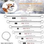 Dog Chain Collars, Metal Choke Link Dog Collar Choker Training Heavy Duty Slip Martingale Puppy Collars for XS Small Medium Large Big XL Breed Dogs (Silver, XS(12inch) D2.0mm)