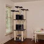 Tall Cat Tree - Multi-Level Cat Tower with Sisal & Condo - 82" Gray