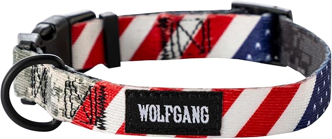 Wolfgang Heavy Duty, Adjustable Dog Collar with Quick Release Nylon Buckle for Walking & Training, DigitalDog Print, Large