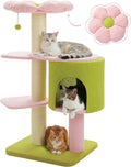 Flower 50-Inch Heavy-Duty Cat Tree for Large Cats - Sturdy Cat Tower with Extra-Thick Scratching Posts (φ4.3), Spacious Condo, 2-Layer Baseboard for Maine Coon & Big Cats up to 16 lbs, Pink