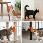 4 Pack Cat Face Scratcher, cat Corner Brush, 16 Adhesive Strips and 16 Screws for Easy Installation, Soft Silicone Material for Comfortable Grooming, Ideal for Furniture and Wall Corners