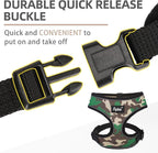 PUPTECK Soft Mesh Dog Harness and Leash Set Pet Puppy Cat Comfort Padded Vest No Pull Harnesses, Camouflage, L