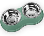 Large Double Dog Water and Food Bowls, Stainless Steel Bowls with Non-Slip Resin Station, Pet Feeder Bowls Food Dish for Small Medium Large Dogs Cats