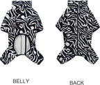 Fleece Dog Coat for Small Medium Dog,Pullover Pajamas Jumpsuit Bodysuit Puppy Coats with Legs, Pet Windproof Warm Cold Weather Jacket Full Body Vest Cozy Snowsuit Outfit Clothes (Zebra Striped, L)