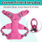 BARKBAY Dog Harness No Pull Mesh for Medium Dogs - Adjustable, Reflective, Comfortable, No Choke, Heavy-Duty - Perfect for Outdoor Training, Walking, and Hiking - Strong & Durable - M & Pink Mesh