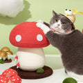 Happy & Polly Mushroom Cat Scratcher Toy, Red and White, Floor Mount, Modern Style, for Indoor Climbing (Red, Mediu)