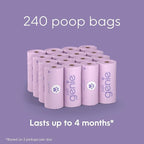 Pet Genie, Dog Poop Bags Rolls Scented, Extra Strong & Leak-Proof for Dogs, Lavender Scented, Easy Tear Pet Waste Bags, Made from 65% Recycled Plastic, 16 Rolls (240 Count)