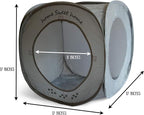 Feline Ruff Home Sweet Home Pop Up Cat Cube. A Collapsible Indoor Cat House. Covered Pet Bed Hideaway Cave for Dogs and Other Pets Too. (Pop Up Cube- Gray)