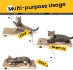 Cat Scratcher, Durable Scratch Pad, Corrugated Cardboard Scratching Board for Indoor Cats, Heavy Duty, Double-Sided Usability, Recyclable, with Catnip, 2 Pack