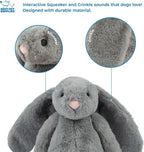 Best Pet Supplies Interactive Squeaky Dog Chew Toy, Ideal Dog Toys for Chewers, Small, Medium & Large Dogs, and Fetch Lovers - Bunny (Gray), Large