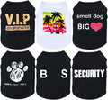 6 Pack Dog Clothes for Small Dogs Boy and Girl, Soft and Breathable Puppy Kitten Dog Shirts with Letters for Pet Dogs Cats, Black Dog T-Shirts Apparel Sleeveless Vests for Chihuahua Yorkies