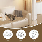 FHTONGE 71x15.8 Thickened Cat Wall Climbing Carpet with 16 Fixed Nails, Extra Large Tall Cat Scratch Pad for Wall, Wall Mounted Climbing Cat Scratcher for Furniture Couch Sofa Protector(Camel)