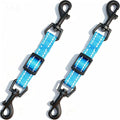 2 Pcs Dog Collar Safety Clips with Double Ended Clasps | Adjustable Collar Backup Clip for Dog Harness & Collars Connectors, Training for Walking, Running, and Hiking, Safety Clip - Blue