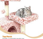 82" Tall Cat Tree,Giant Cat Tree for Indoor Cats Large Adult, Heavy Duty Cat Tree Tower, Extra Large Cat Trees with Scratching Posts, Cat Condos, Hammock,Top Perch,Ramp (Pink)