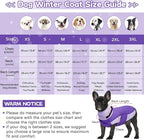 BRKURLEG Dog Coat, Turtleneck Winter Jacket with Harness for Small Medium and Large Dogs, Windproof Reflective Warm Fleece Dogs Snowsuit with Hook & Loop, Dog Coats for Cold Weather, Purple XXL