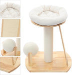 Multifunctional Cat Tree, Wooden Cat Tree Tower with Space Capsule and Scratcher, Cats Climbing Tower Set for Cats Climbing, Scratching, Sleeping, Exercising (Style 01)