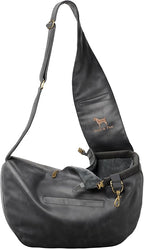 Noah & Paw Dog Sling Carrier for Small Dogs 3-10lb, Dog Sling for Small Dogs and Cats, Dog Carrier with Adjustable Padded Strap, Vegan Leather Lined with Fur, 3X Safety Features, Machine Washable