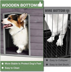 43.3’’ Large Dog House Outdoor Weatherproof Dog Kennel with Upgraded Thickened Metal Frame, Dog Shelter with PVC Curtain, Openable Roof and Removable Floor, Easy to Clean (Grey)