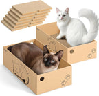 Ycozy Cat Scratcher with 2 Boxes, 6 PCS Replacement Reversible Cat Scratching Board for Cat Paws, Large Cat Scratcher Cardboard Corrugated for Indoor Cats