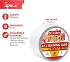 XFasten Anti-Scratch Cat Training Tape, 3-Inches x 30-Yards - Door, Couch, Furniture and Leather Scratch Guard Protector Tape for Cats and Pets