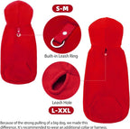 EXPAWLORER Dog Hoodie Fleece Sweater Vest, Hooded Dog Sweatshirt Fall Winter Pet Clothes with Leash Hole, Sleeveless Warm Cozy Puppy Clothing for Cat Small Medium Large Dogs Girl Boy, Red XL