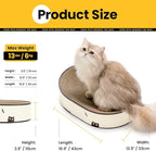 Oval Cat Scratcher Bed, 2-in-1 Cat Scratching Board, Natural Corrugated Cardboard Scratch Pad Lounge, Sealed Base Traps Debris,No Assembly Kitty Furniture,Stylish Colors Blends Any Home Decor
