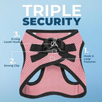 Best Pet Supplies Voyager Step-in Air Harness - All Weather Mesh, Reflective, No Pull Harness for Dogs, Cats - Secure with Hook & Loop Fastener, Buckle, Double D-Rings - Pink/Black Trim, XS