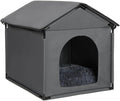 Large Cat & Small Dog House Soft Indoor (Int 22x20x18in/Ext 24x22x24in) for Ragdolls, Small French Bulldog, Welsh Corgi, Mini Schnauzer, Small Pet House with Soft Cushion, Oxford Fabric, Gray