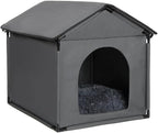 Large Cat & Small Dog House Soft Indoor (Int 22x20x18in/Ext 24x22x24in) for Ragdolls, Small French Bulldog, Welsh Corgi, Mini Schnauzer, Small Pet House with Soft Cushion, Oxford Fabric, Gray