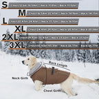 Lelepet Warm Dog Coats for Large Dogs Waterproof Dog Jacket Reflective Pet Fleece Vest Windproof Cold Weather Coats with Adjustable Buckle & Leash Hole, Brown, L