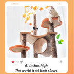 61 inches high, 6-Layer Platform Pets Cat Tree cat Tower for Indoor cat with Leaves,Sisal-Covered Scratching Post and Condo