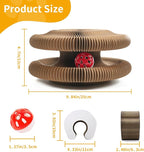 Magic Organ Cat Toy, Foldable & Reversible Accordion Scratching Board with Ball, Interactive Cardboard Cat Toy for Indoor Cats & Kittens, 2 Pack