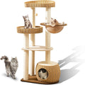 Modern Cat Tree for Large Cats, 51'' Multi-Level Cat Tower for Indoor Cats, Sturdy Design with 8 Sisal Scratching Posts 4 Cat Condos/Perches, Ideal for Multi-Cat Households & Easy Assembly