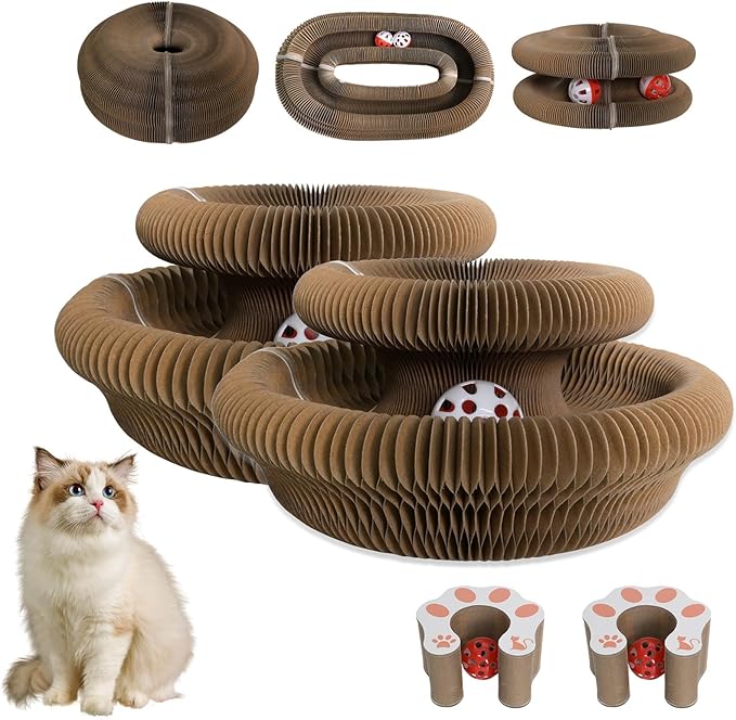 2PCS Kitty Cat Toys Kurlzly Cat Scratcher Magic Organ Cat Scratcher, Interactive Twisty Paws Cat Toy for Endless Play-Cat Scratchers for Indoor Cats