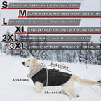 Lelepet Warm Dog Coat Reflective Dog Fleece Vest Waterproof Jacket Windproof Winter Cold Weather Coats with Adjustable Buckle Jackets for Large Dogs, Black, L