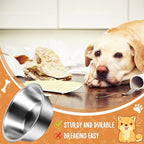 Yahenda 6 Pcs Stainless Steel Metal Dog Bowls Bulk Replacement Basic Thickened Pet Bowls for Small Medium Large Dogs, Dishwasher Safe(8.3 Inch)
