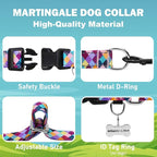 Reflective Martingale Collar for Dogs with Quick Release Buckle No Pull Training Dog Collars (Colorful Geometric, Medium)