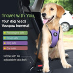 Dog Seat Belt, Safety Vest Dog Car Harness with Adjustable Buckle Dogs Seat-Belt for Vehicle Nylon Pet Safety Seats Belts Heavy Duty(XL, Purple)