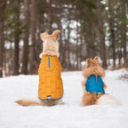 Kurgo Loft Dog Jacket - Reversible Cozy Coat for Outdoor Adventures - Water Resistant - Athletic Fit - Machine Washable Fabric - Reflective Dog Gear - X-Small - Coastal Blue