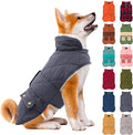 KYEESE Dog Coat Warm Pet Winter Puffer Coat with Leash Hole Windproof Dog Coats for Small Dogs Waterproof Dogs Jacket with Fleece Lined Soft Pet Sweater for Cold Weather Thick Pets Clothes with Pocket