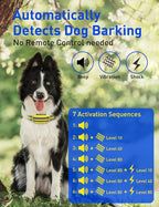 2-in-1 Bark and Shock Collar for Dogs, Smart Anti Barking Dog Training Collar with 5 Adjustable Sensitivity, Automatic Bark Collar with Remote, Vibration, Beep, Shock and Automatic (Yellow)